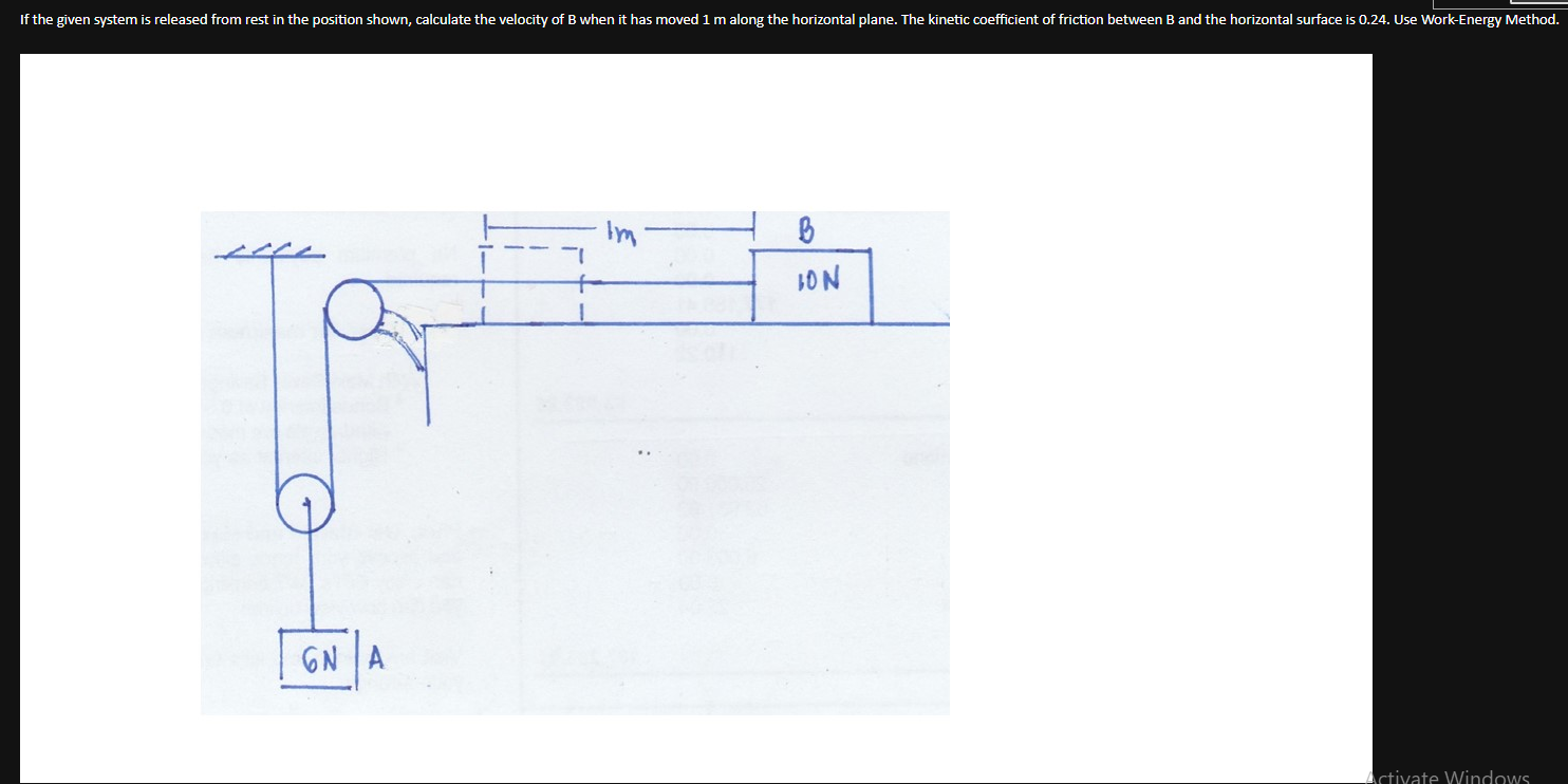 Solved If the given system is released from rest in the | Chegg.com