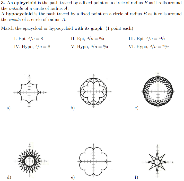 Solved 3. An epicycloid is the path traced by a fixed point | Chegg.com