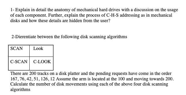 Solved 1- Explain in detail the anatomy of mechanical hard | Chegg.com