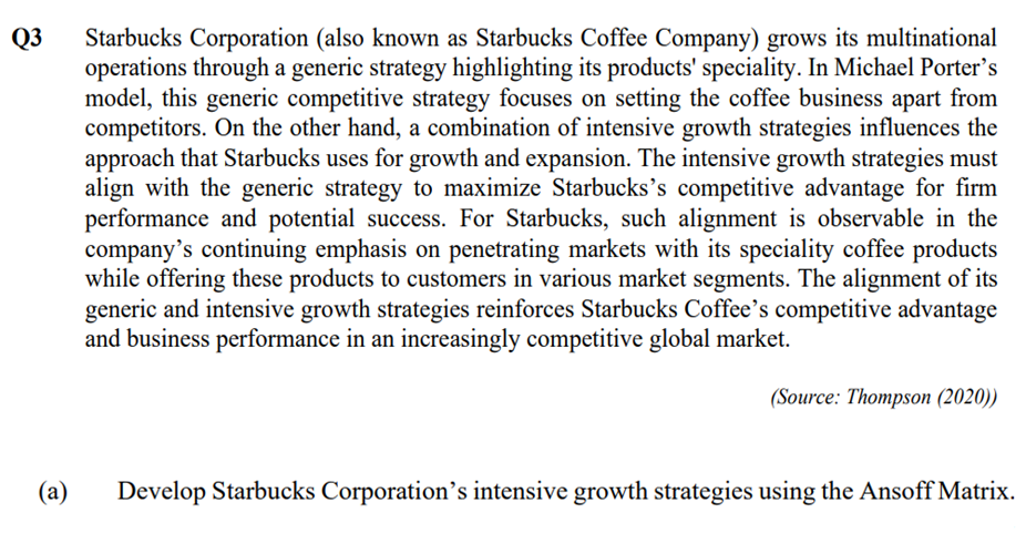 starbucks generic strategy