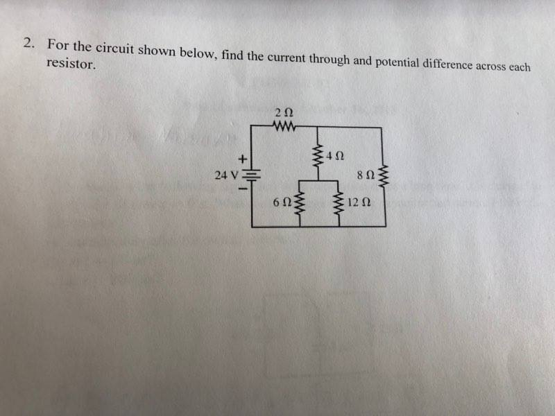 Solved 2. For the circuit shown below, find the current | Chegg.com