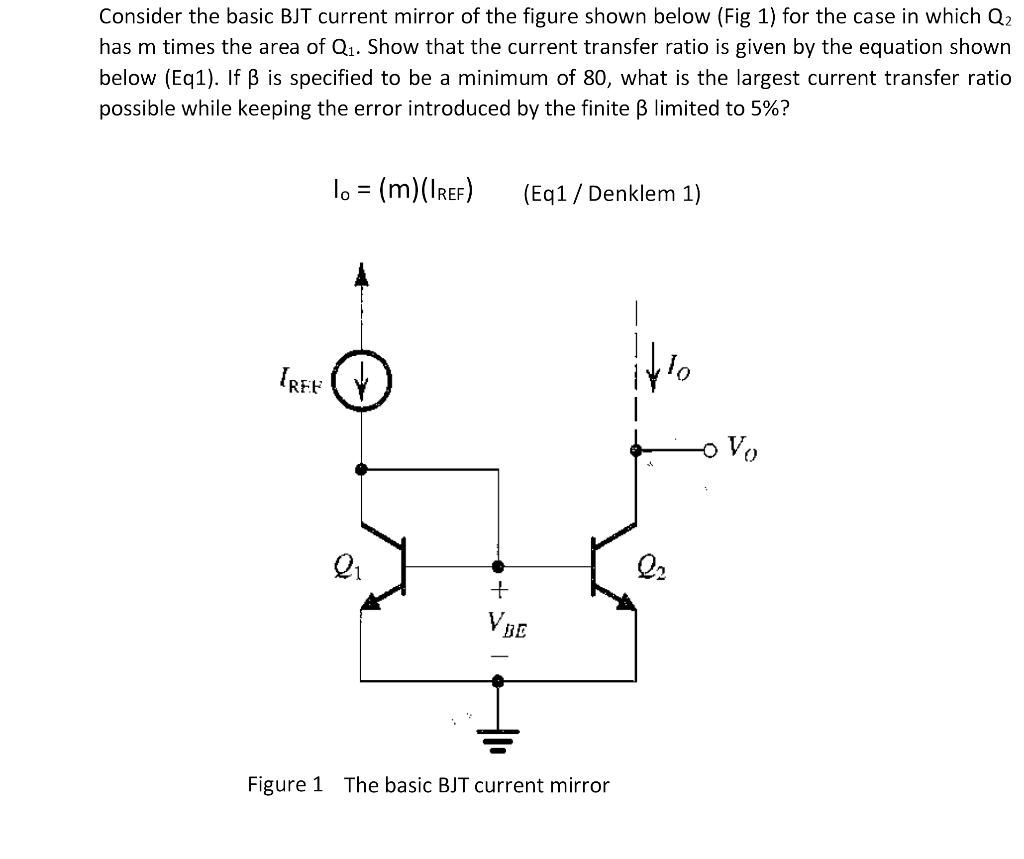 Consider the basic BJT current mirror of the figure | Chegg.com