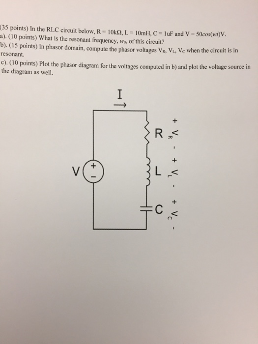 Solved In the RLC circuit below, R = 10k Ohm, L = 10mH, C = | Chegg.com