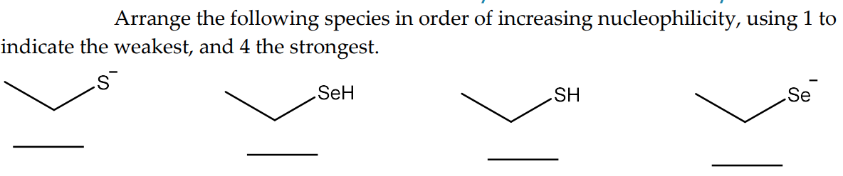 Solved Arrange the following species in order of increasing | Chegg.com