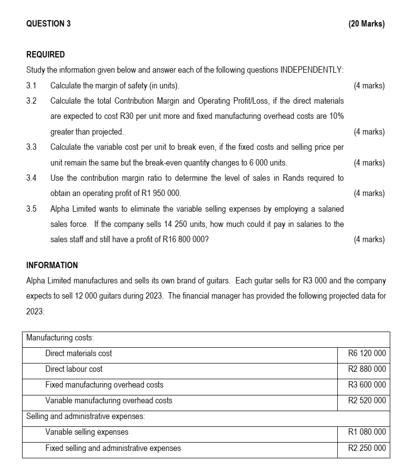 Solved REQUIRED Study the information given below and answer | Chegg.com