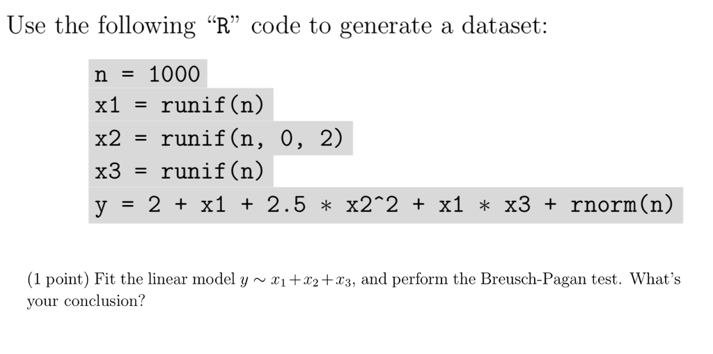 Solved The Following Question Can Be Answered In R Code | Chegg.com