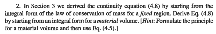 Solved 2. In Section 3 we derived the continuity equation | Chegg.com