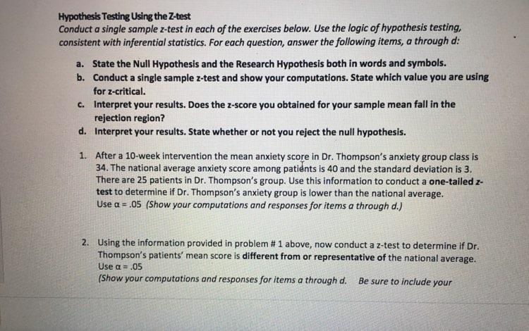 hypothesis testing one sample z test