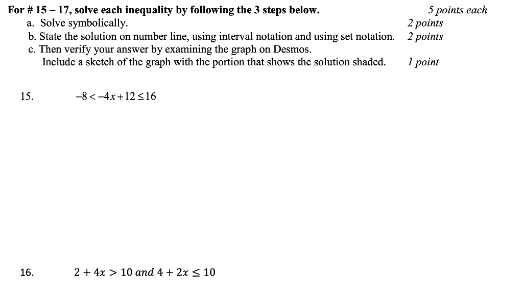solve the inequality 5a 9 2a 15