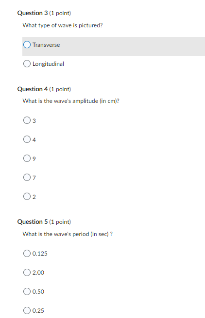 Solved (cm Question 1 (1 point) Saved If the wave is | Chegg.com