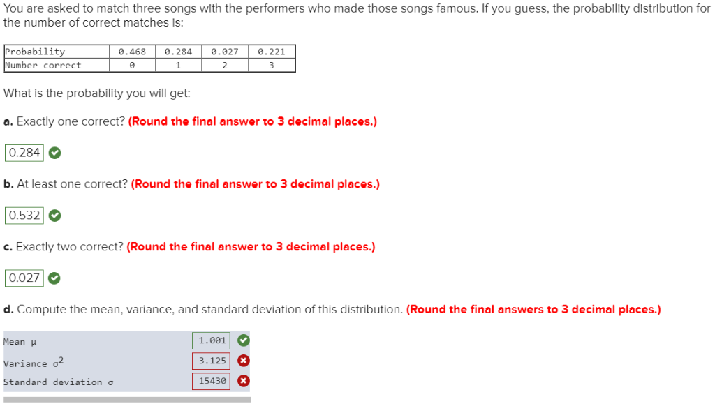 Solved You are asked to match three songs with the | Chegg.com