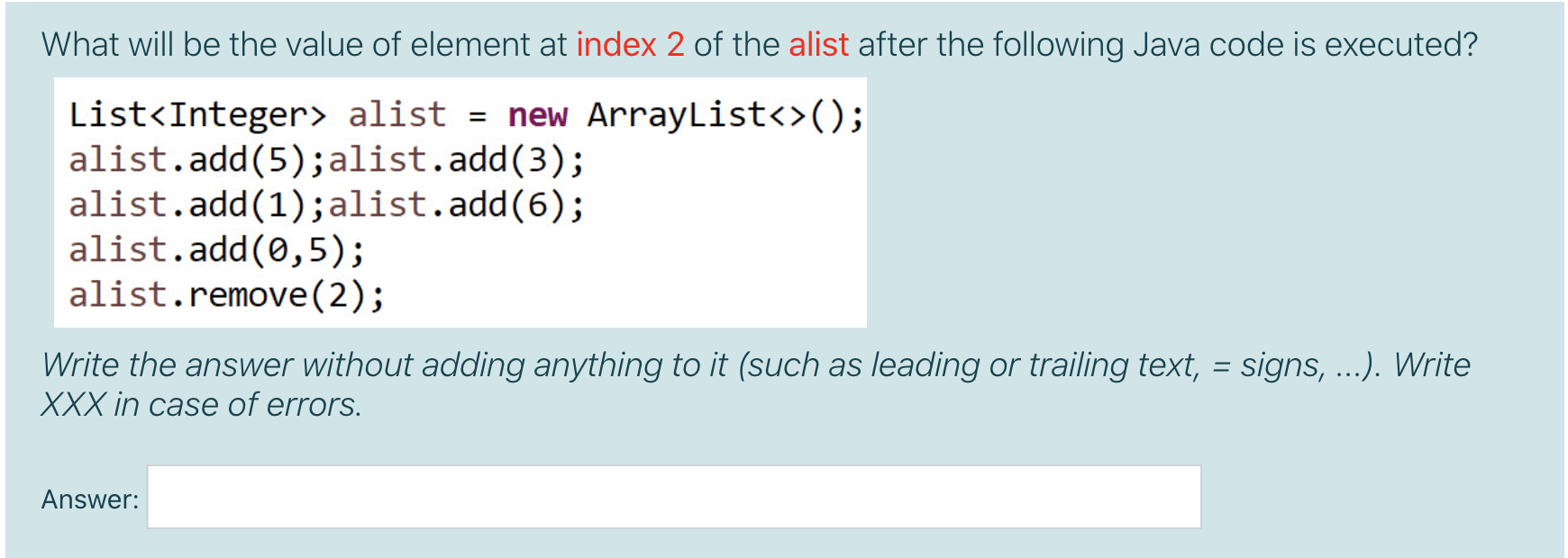 Solved What will be the value of element at index 2 of the | Chegg.com