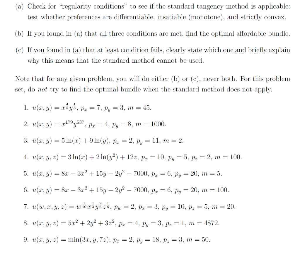 Solved (a) Check for “regularity conditions” to see if the | Chegg.com