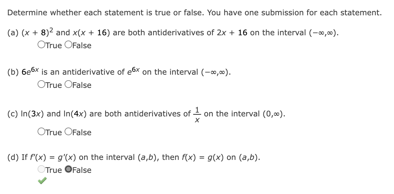 Solved Determine whether each statement is true or false. | Chegg.com