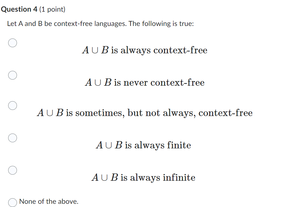 Solved Let A And B Be Context-free Languages. The Following | Chegg.com