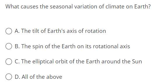 the rotation of earth on its axis causes changes in seasons