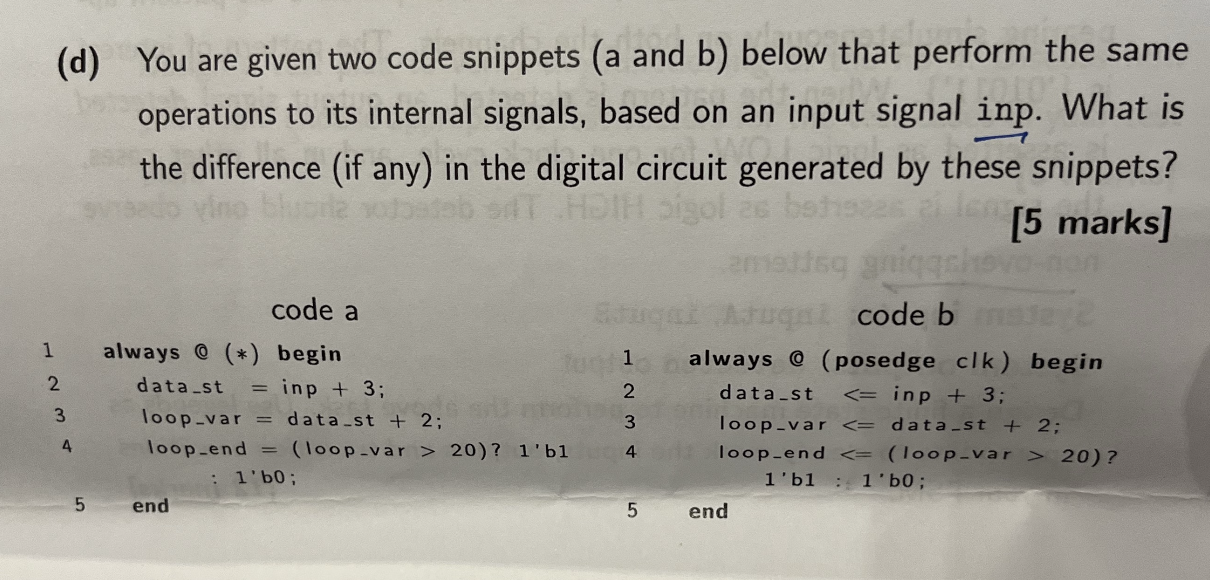 Solved You Are Given Two Code Snippets (a And B) Below That | Chegg.com