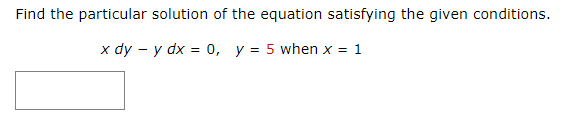 Solved Find the particular solution of the equation | Chegg.com