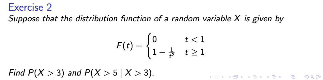 Solved Exercise 2 Suppose that the distribution function of | Chegg.com