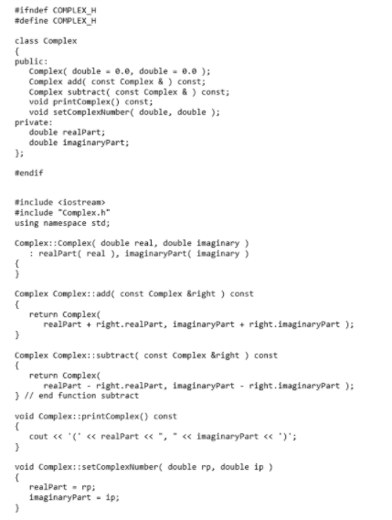 Solved Create a class called Complex for performing | Chegg.com