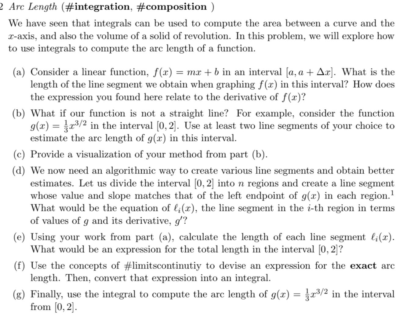 Solved Arc Length (#integration, #composition )We have seen | Chegg.com