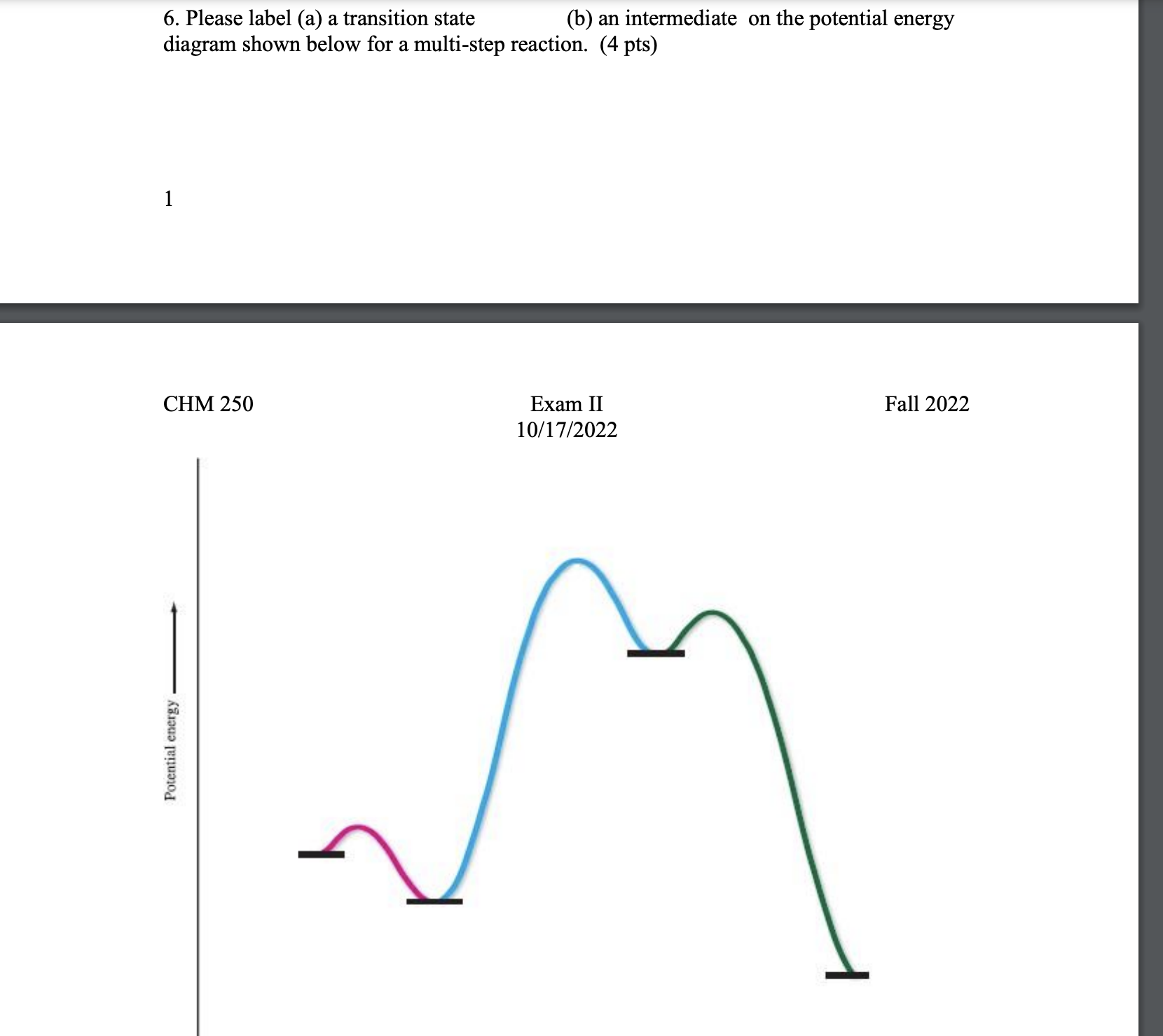Solved 6. Please label (a) a transition state (b) an | Chegg.com