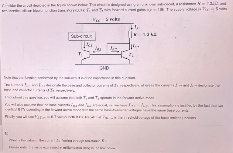 Solved Consider The Circuit Depicted In The Figure Shown | Chegg.com