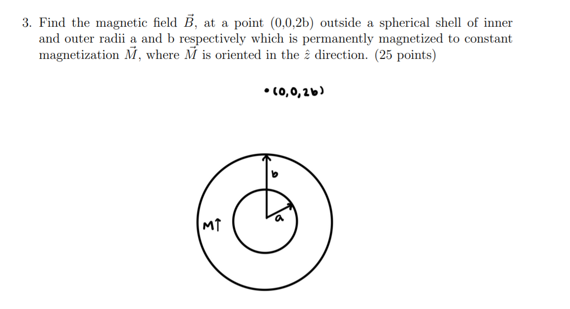 Solved 3. Find the magnetic field B, at a point (0,0,2b) | Chegg.com