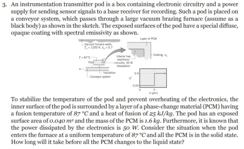 Solved 3. An instrumentation transmitter pod is a box | Chegg.com