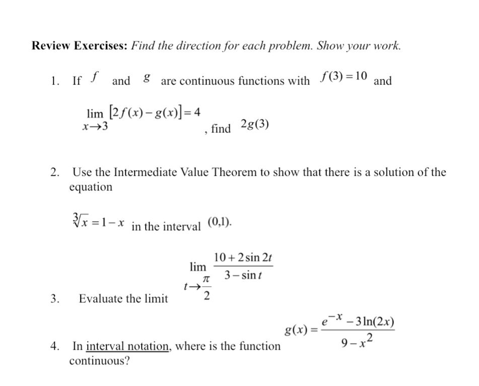 Solved Review Exercises: Find The Direction For Each | Chegg.com