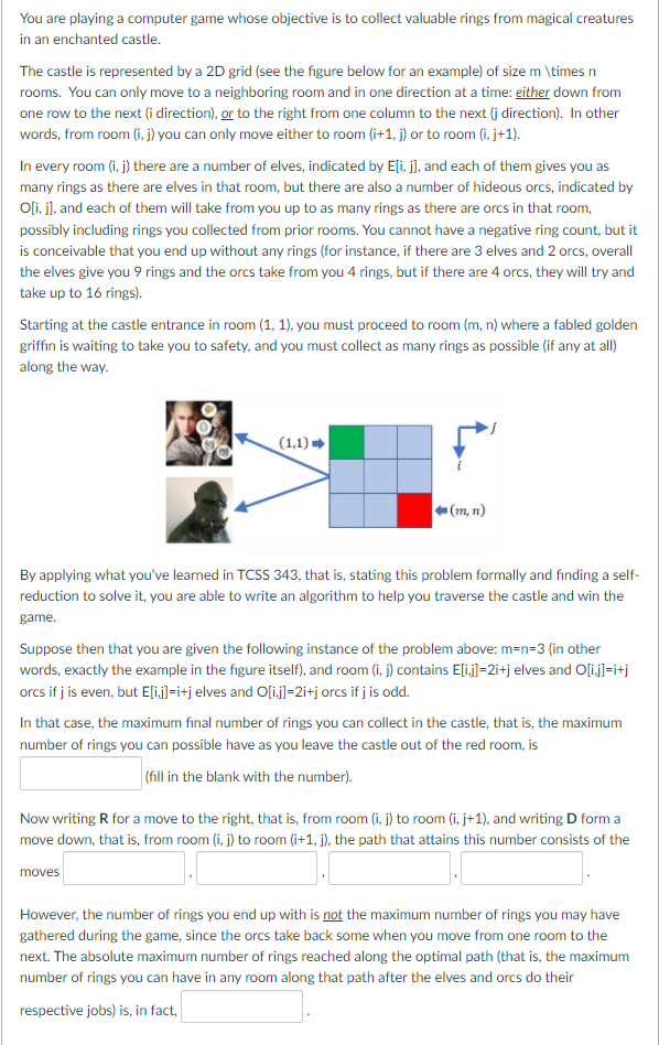 Solved You are playing a computer game whose objective is to | Chegg.com