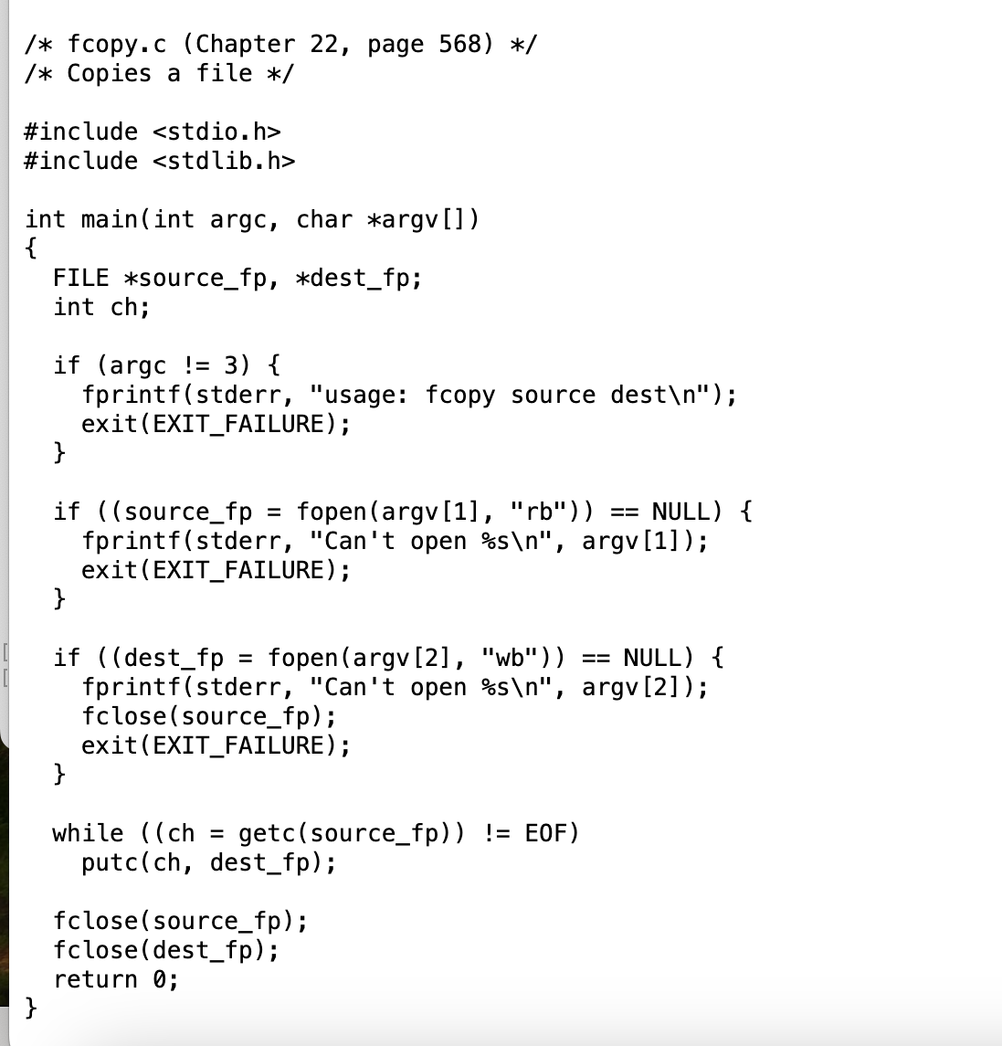 Solved The program belows copies a file into a new file. I | Chegg.com