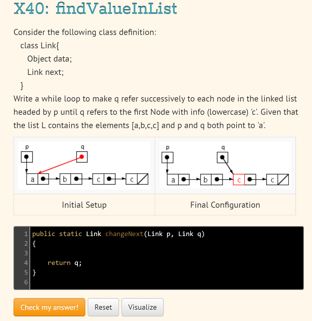 Solved X40 indValueInList Consider the following class Chegg