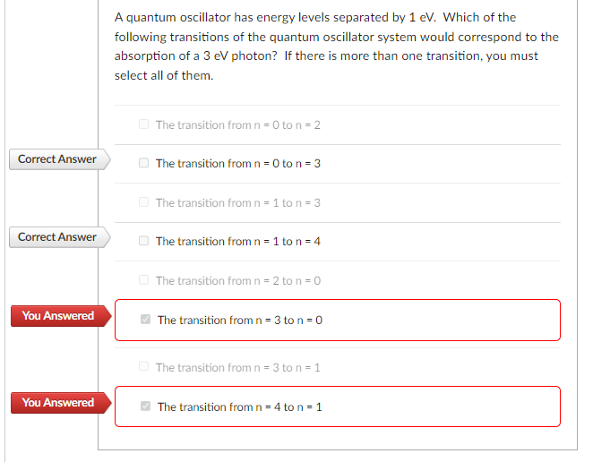 Solved A quantum oscillator has energy levels separated by | Chegg.com