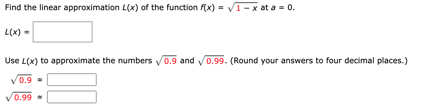 Solved Find The Linear Approximation Lx Of The Function 0002