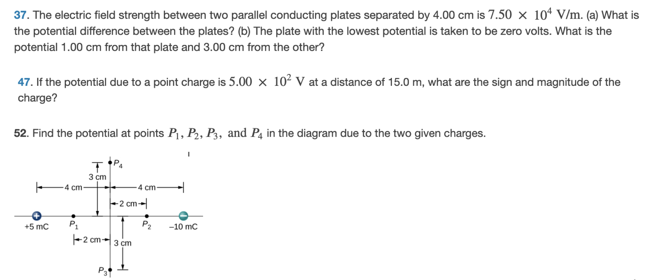 Solved 37. The electric field strength between two parallel