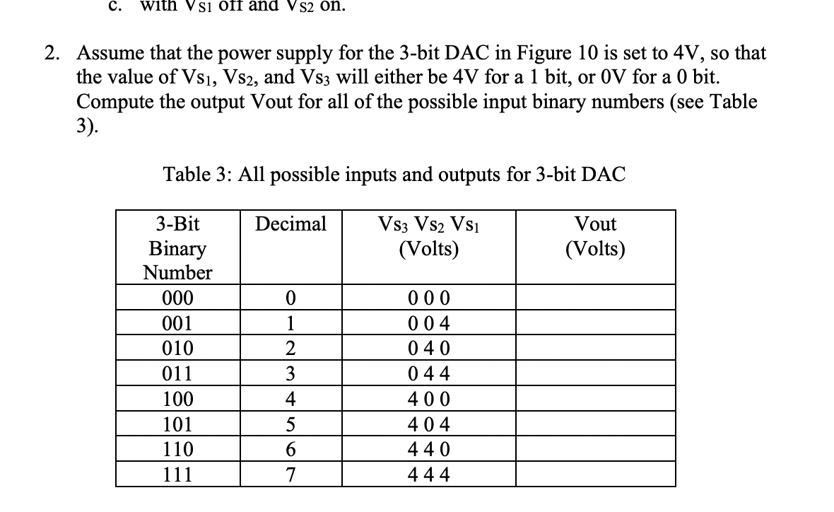 Solved Assume that the power supply for the 3-bit DAC in | Chegg.com