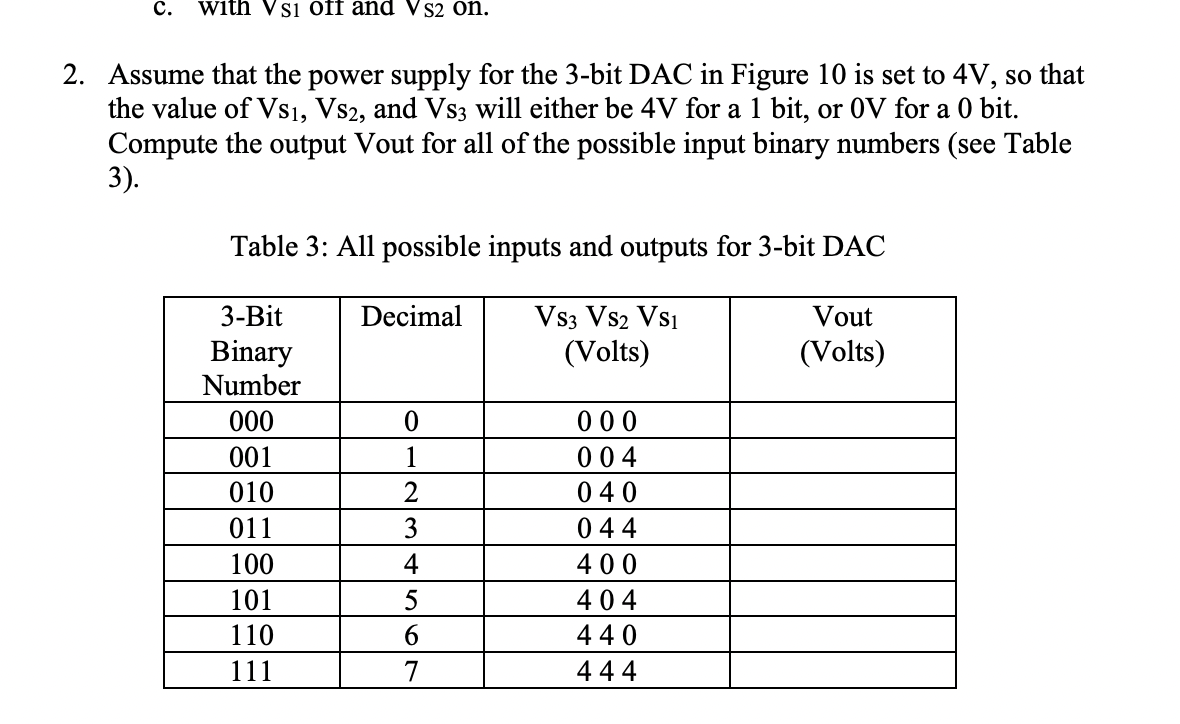 Solved Assume That The Power Supply For The 3-bit DAC In | Chegg.com