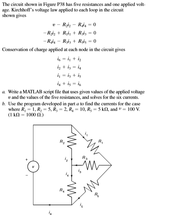 Solved The circuit shown in Figure P38 has five resistances | Chegg.com