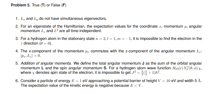 Solved Problem 5 True T Or False F 1 Li And Ly Do N Chegg Com