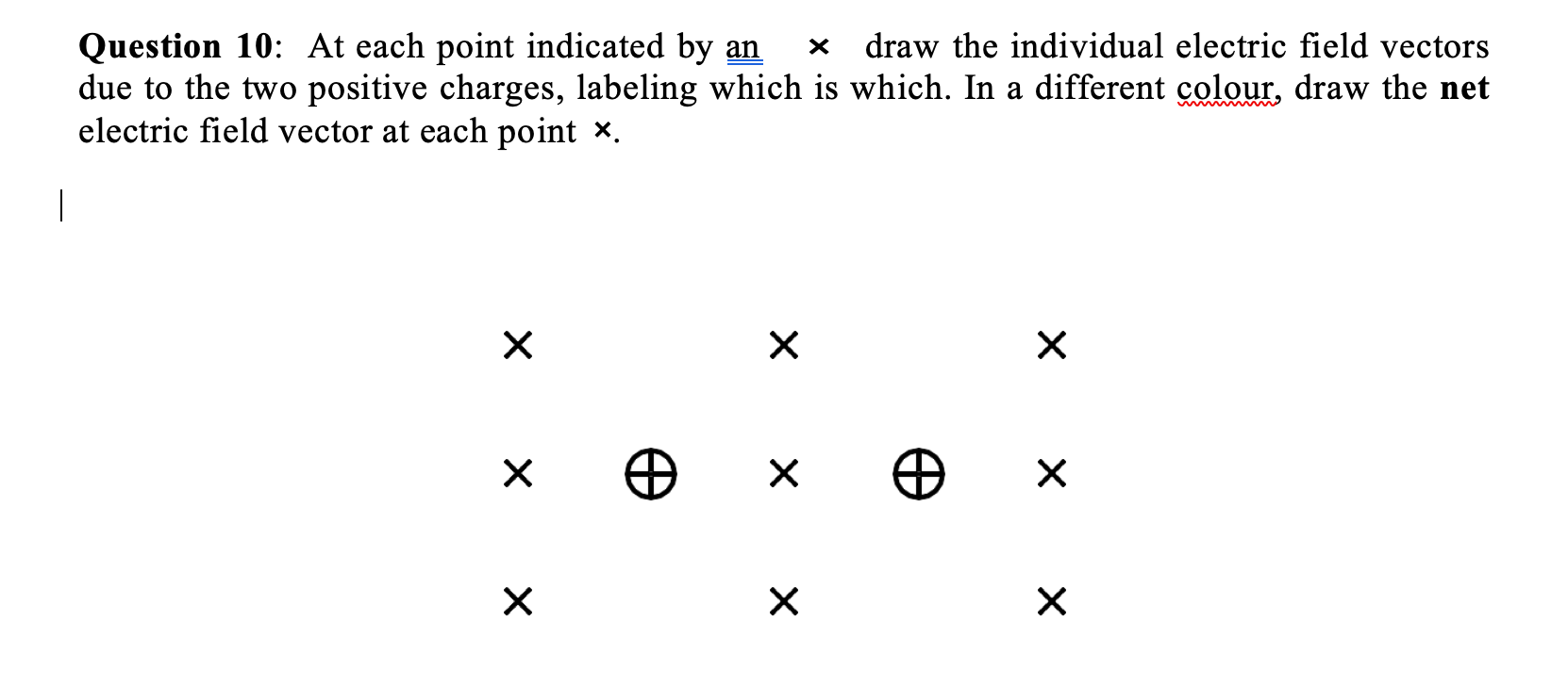 Solved X Question 10: At each point indicated by an draw the | Chegg.com