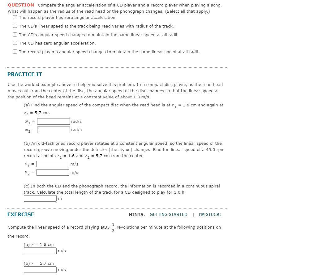 Solved QUESTION Compare the angular acceleration of a CD | Chegg.com