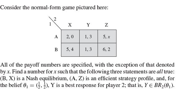 Solved Consider the normal-form game pictured here: A 2,0 | Chegg.com
