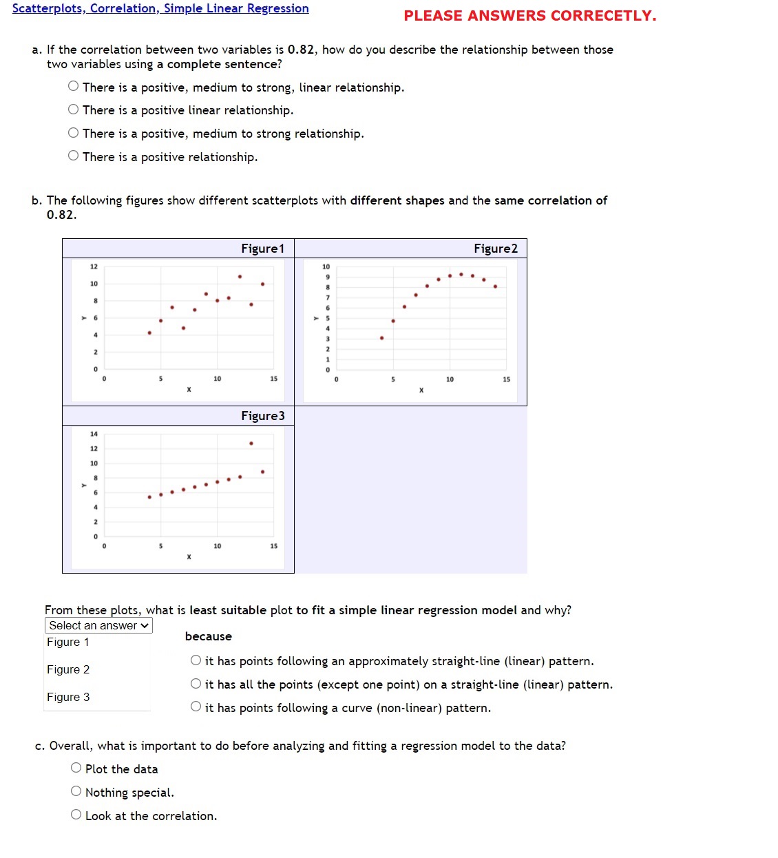 Solved a. If the correlation between two variables is 0.82 , | Chegg.com