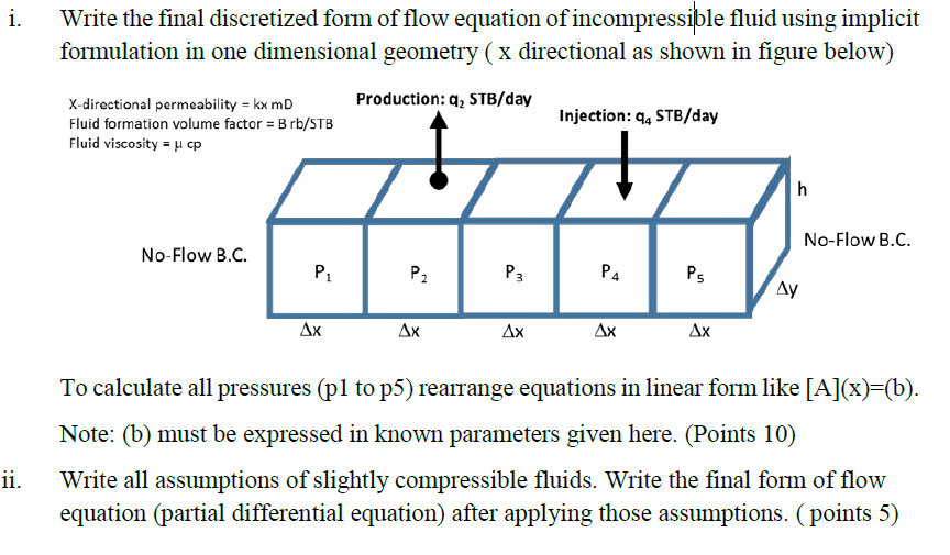 i. Write the final discretized form of flow equation | Chegg.com