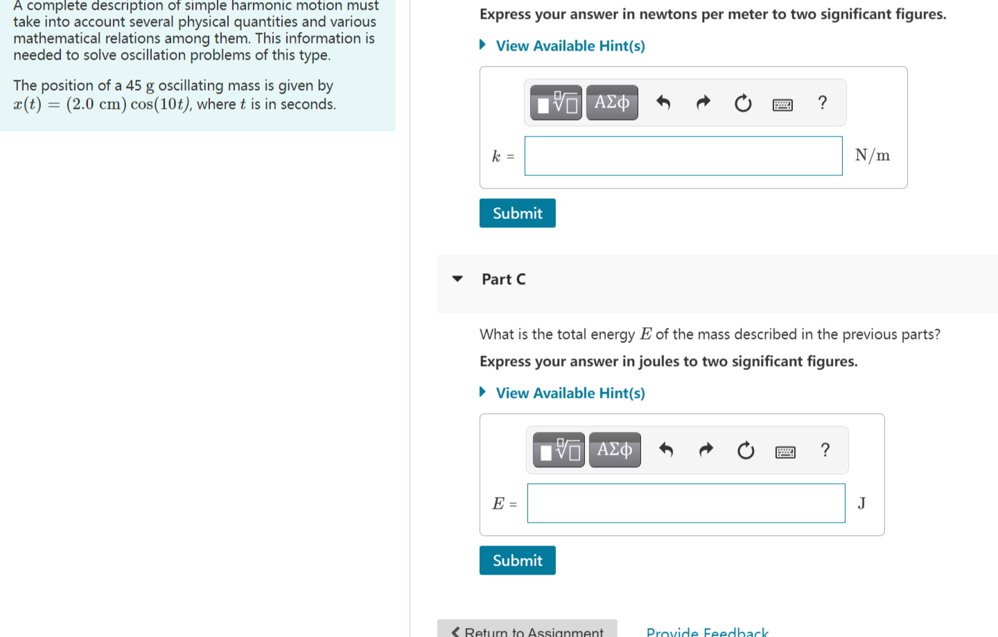 Solved Express your answer in newtons per meter to two