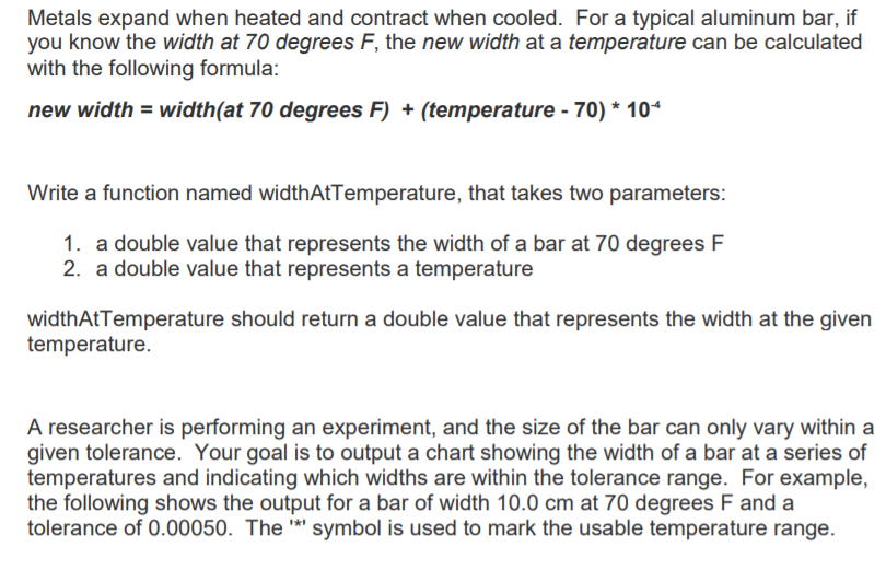 Solved Metals expand when heated and contract when cooled.