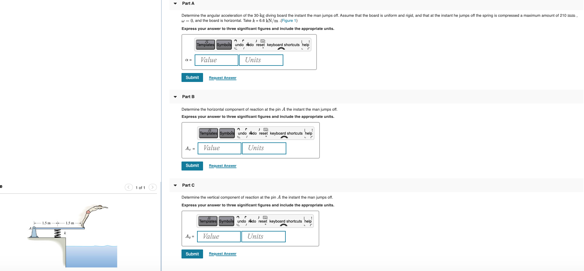 Solved Part A Determine the angular acceleration of the | Chegg.com
