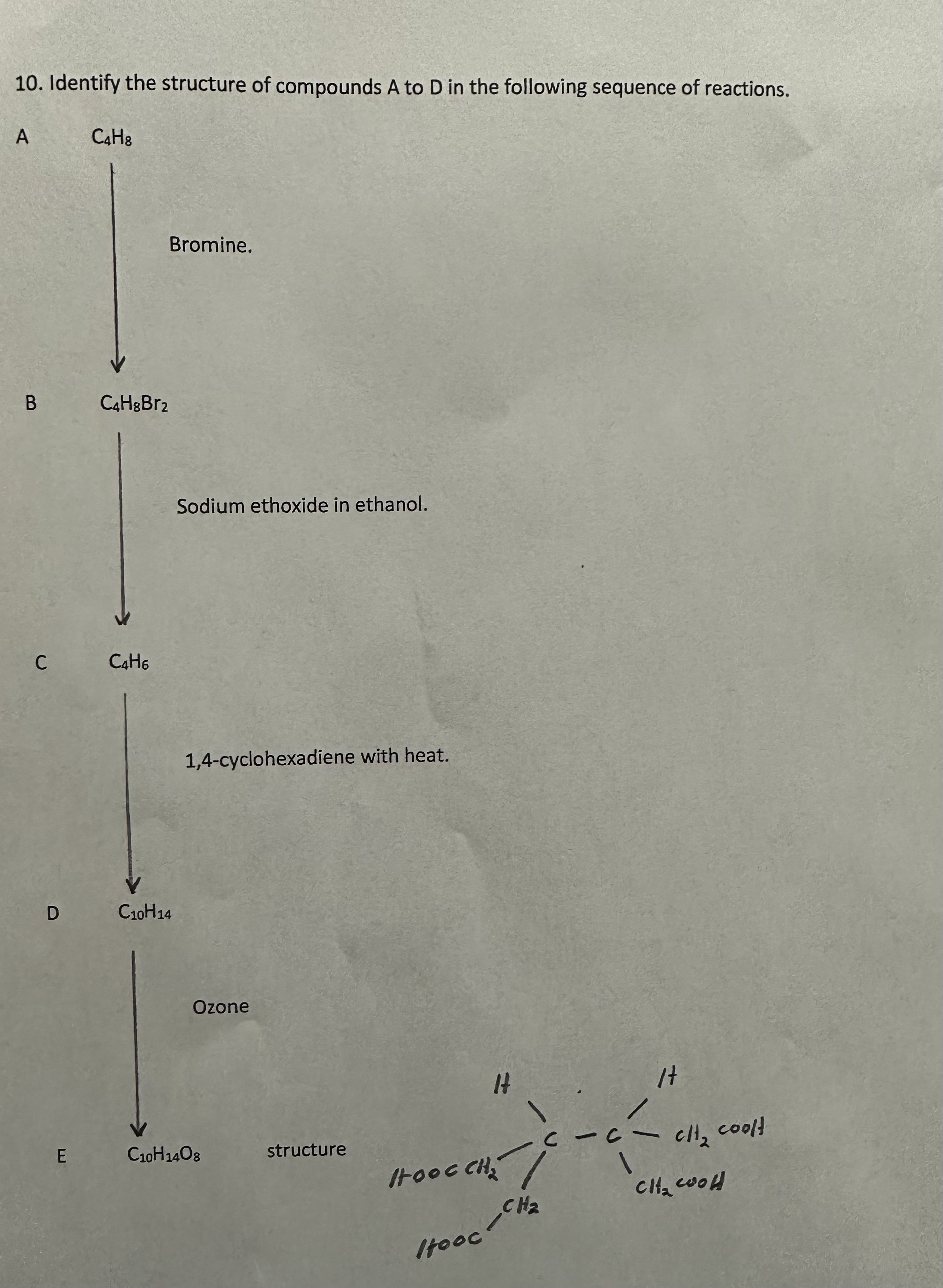 Solved 10. Identify the structure of compounds A to D in the | Chegg.com