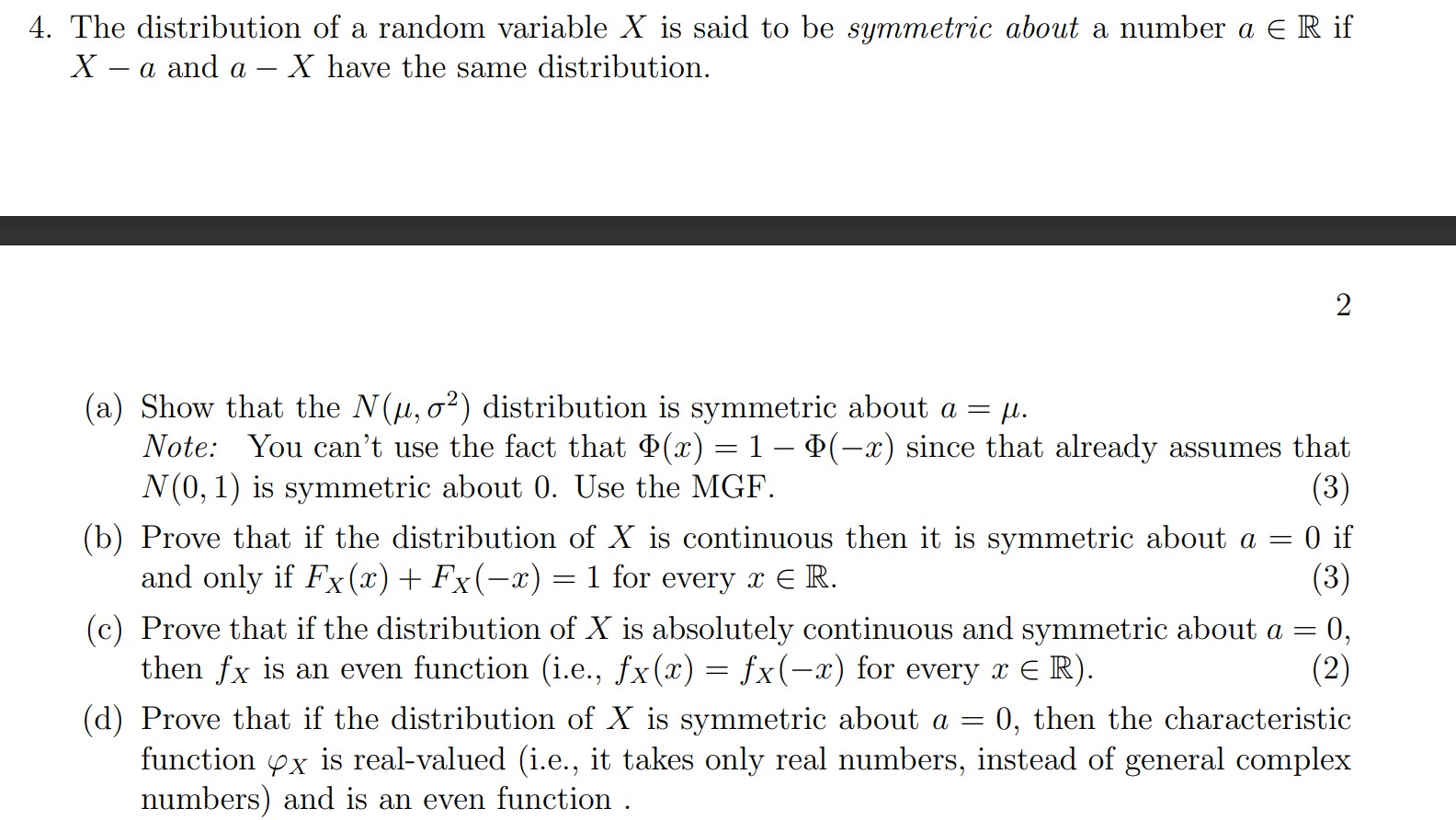 Solved 1. The distribution of a random variable X is said to | Chegg.com